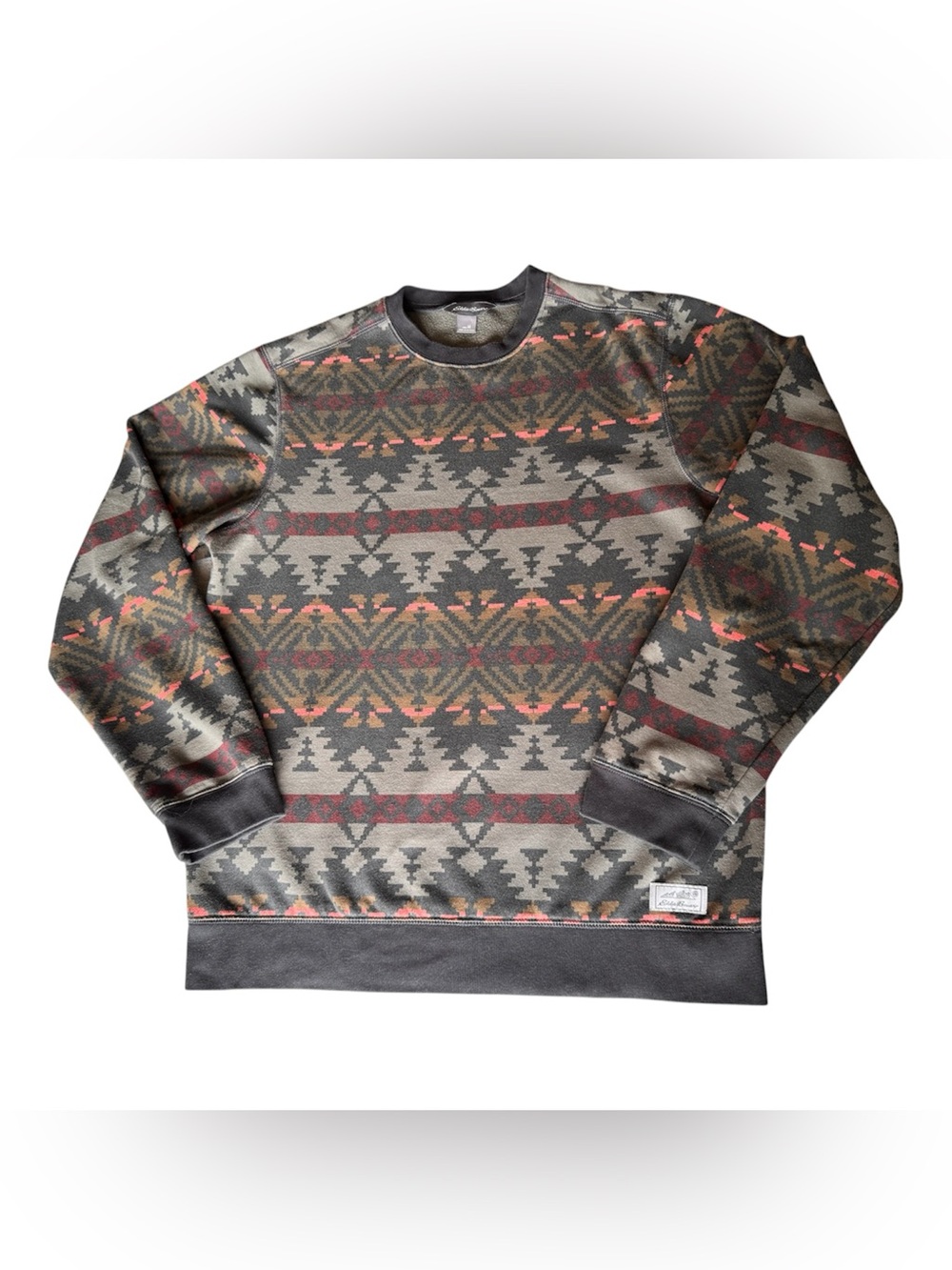 Eddie Bauer Aztec Print Crewneck Sweatshirt Size Medium Southwest Cabincorp